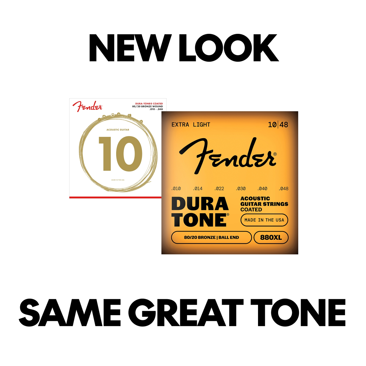 Fender Dura-Tone Coated Ball End Acoustic Strings, 80/20 Bronze