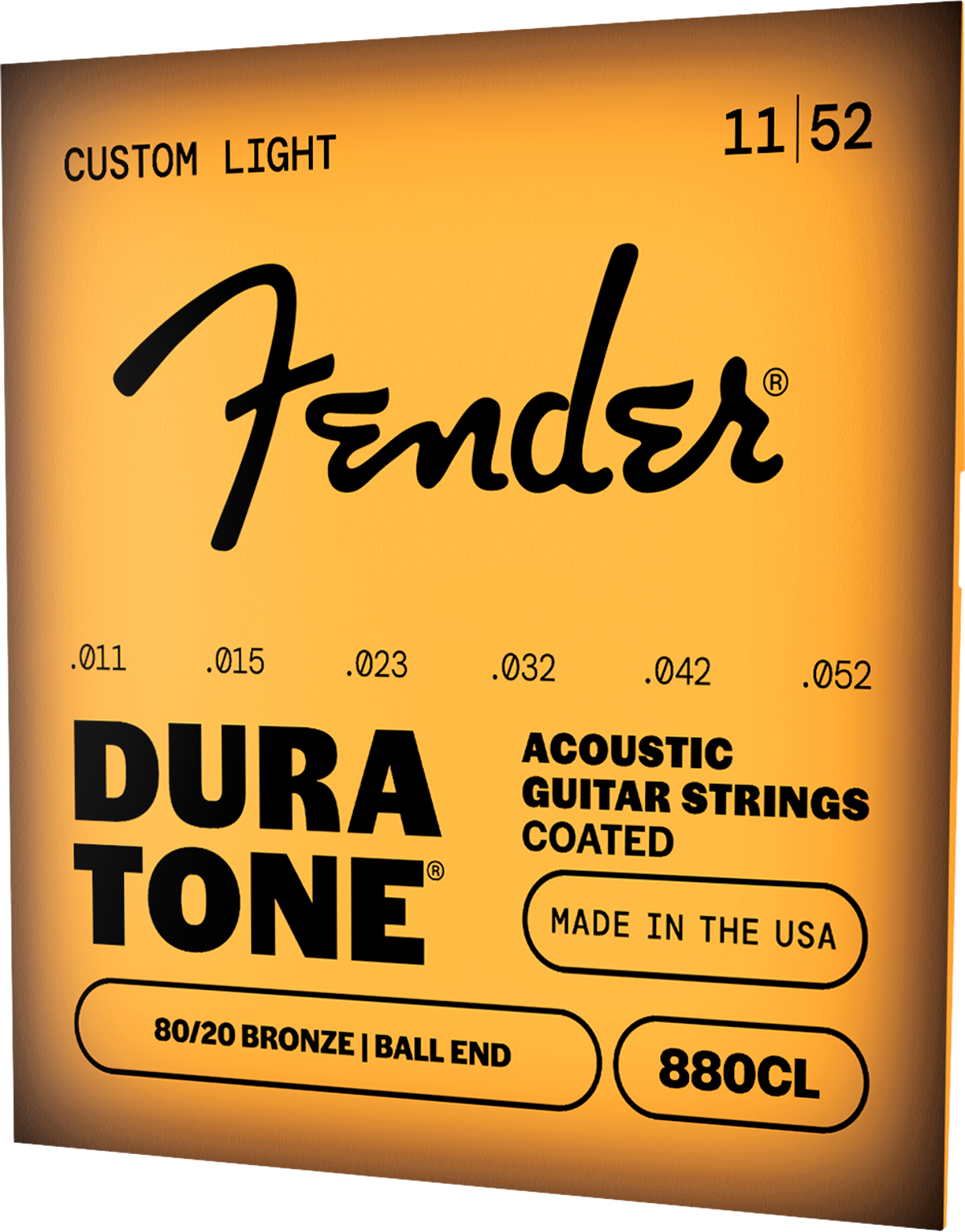 Fender Dura-Tone Coated Ball End Acoustic Strings, 80/20 Bronze