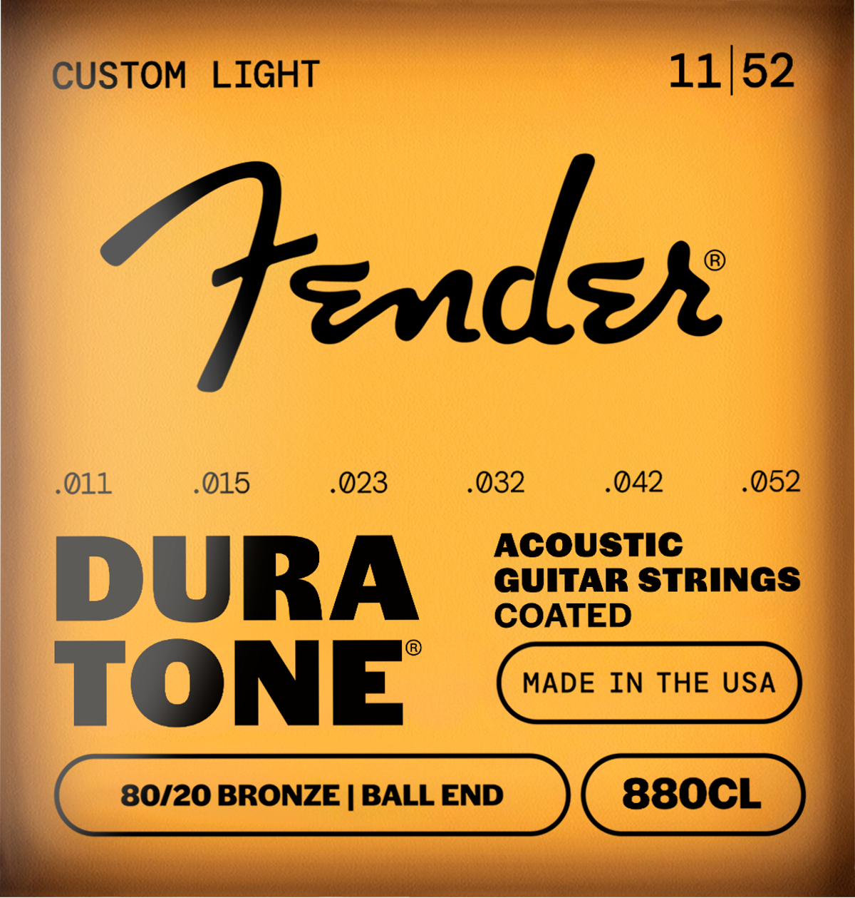 Fender Dura-Tone Coated Ball End Acoustic Strings, 80/20 Bronze