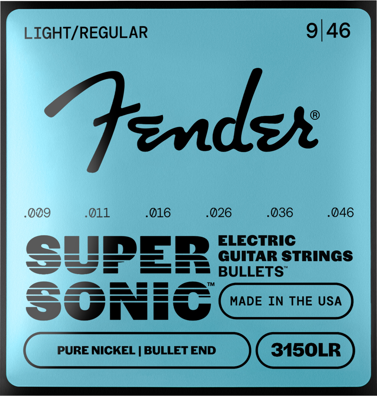 Fender Original Bullets 3150LR Bullet End Strings, Pure Nickel, 9-46