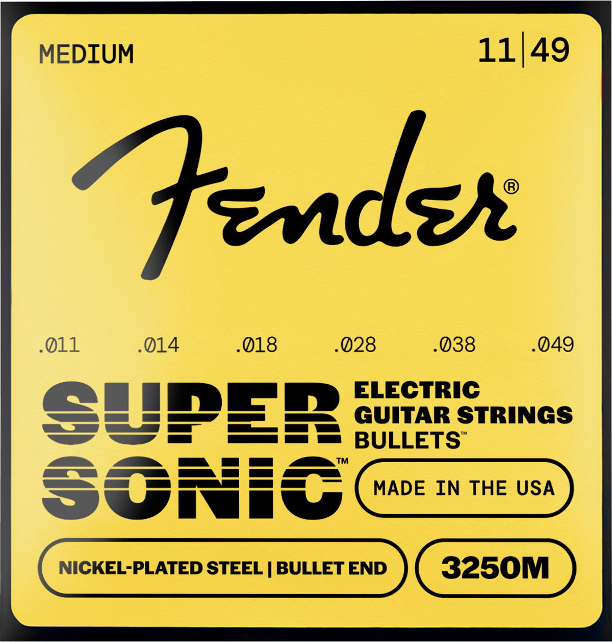 Fender Super Bullets Bullet End Strings, Nickel-Plated-Steel