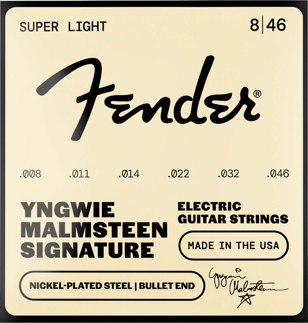 Fender Yngwie Malmsteen Bullet End Strings, Nickel-Plated-Steel, 8-46