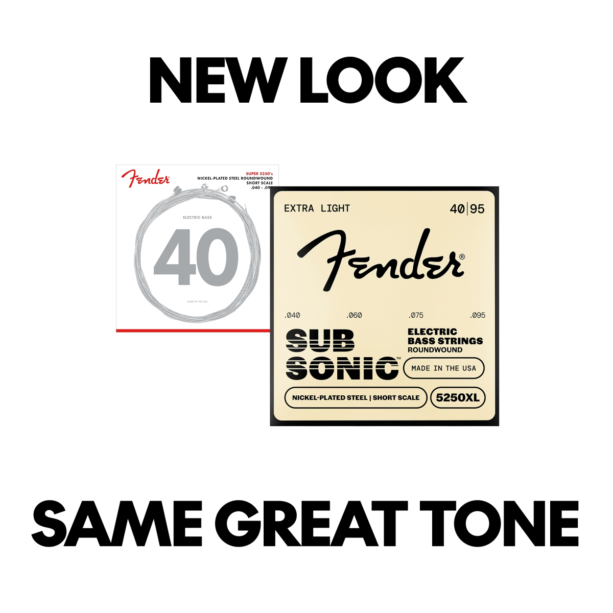 Fender Super 5250's 5250XL Ball End Short Scale Bass Strings, NPS, 40-95