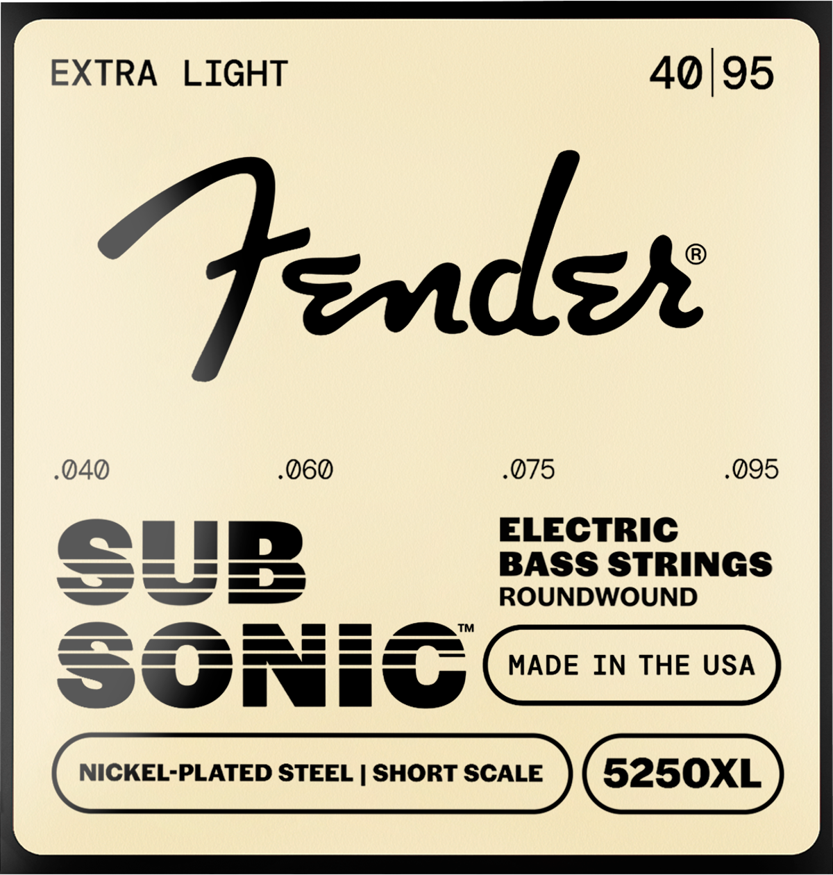 Fender Super 5250's 5250XL Ball End Short Scale Bass Strings, NPS, 40-95