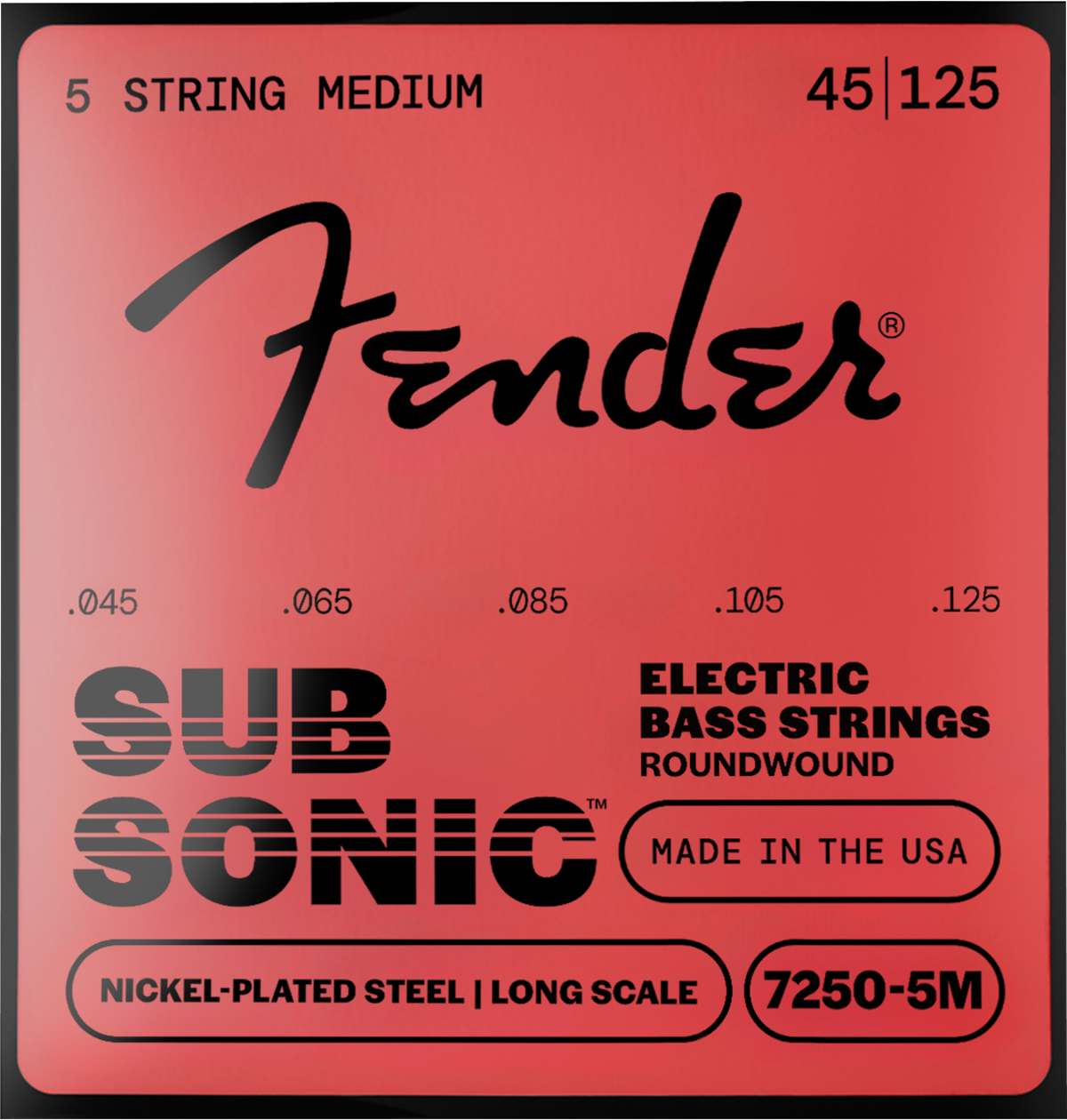Fender Super 7250's Long Scale 5-String Bass Strings, NPS