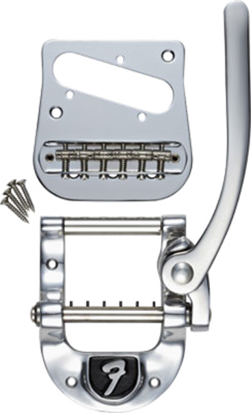 Bigsby B5 Vibrato Tailpiece Kit, Fender "F" Stamp, Polished Aluminum