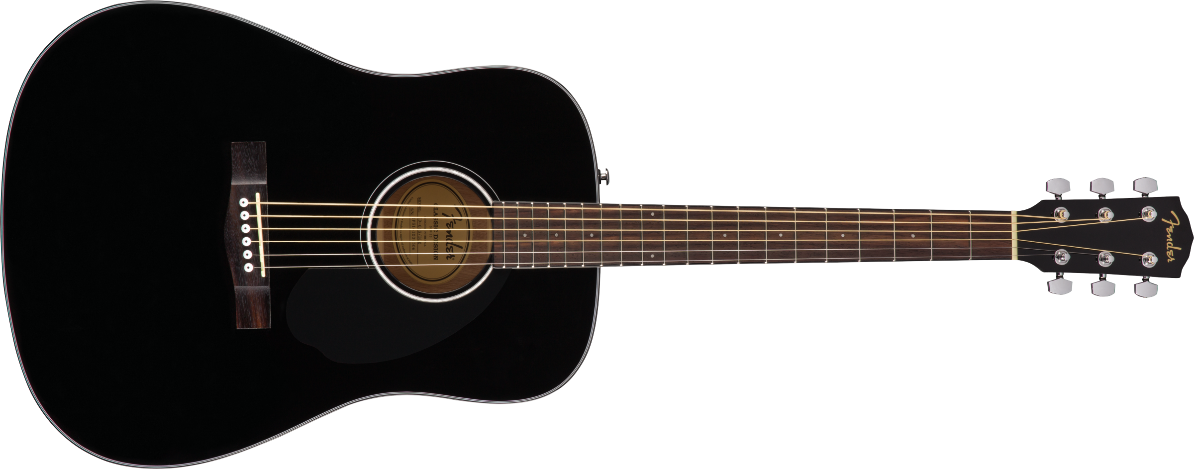Fender CD-60S Dreadnought Acoustic Guitar, Walnut Fingerboard, Black