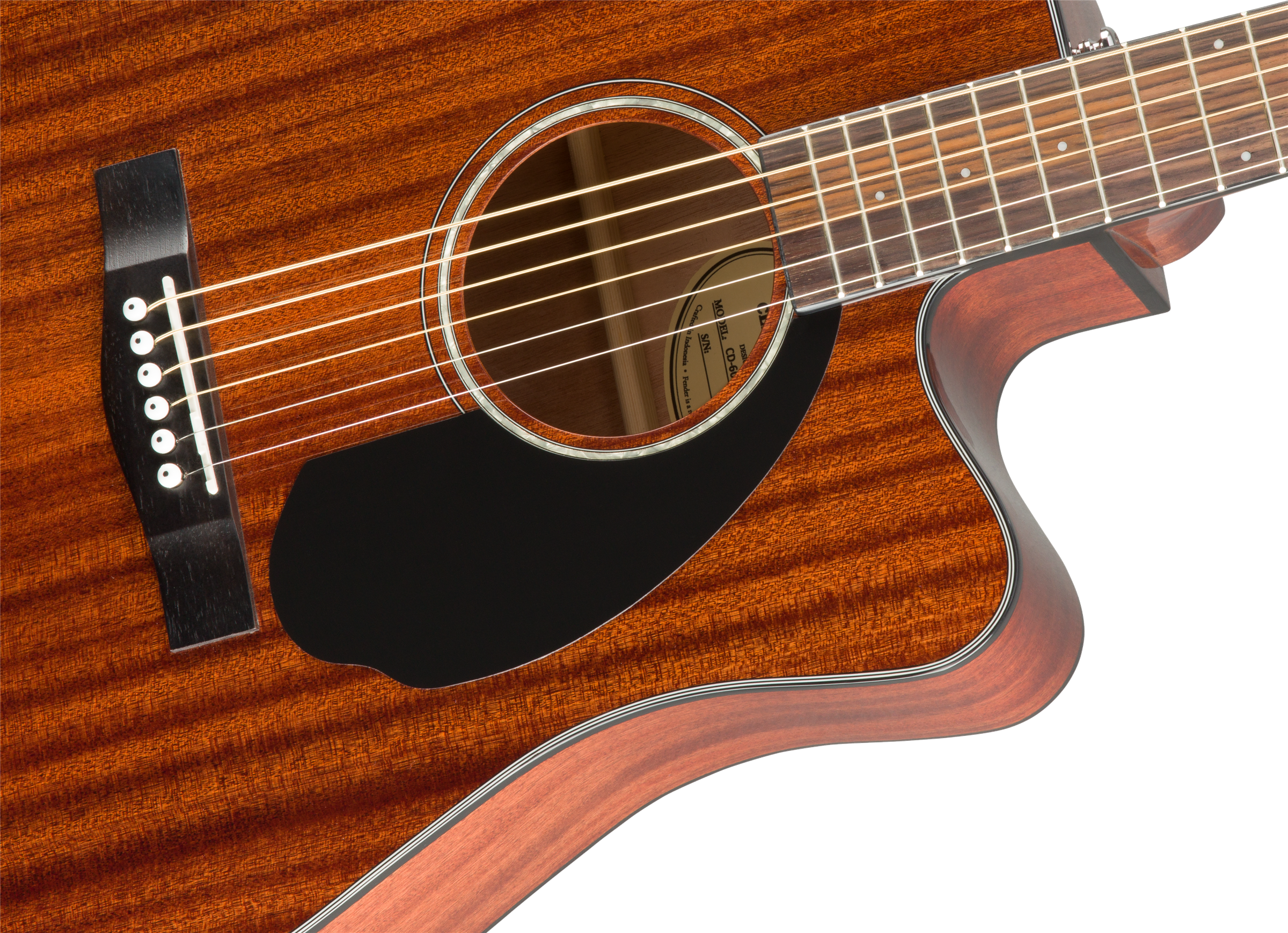 Fender CD-60SCE Dreadnought Acoustic/Electric Guitar w/ Walnut Fingerboard, All-Mahogany