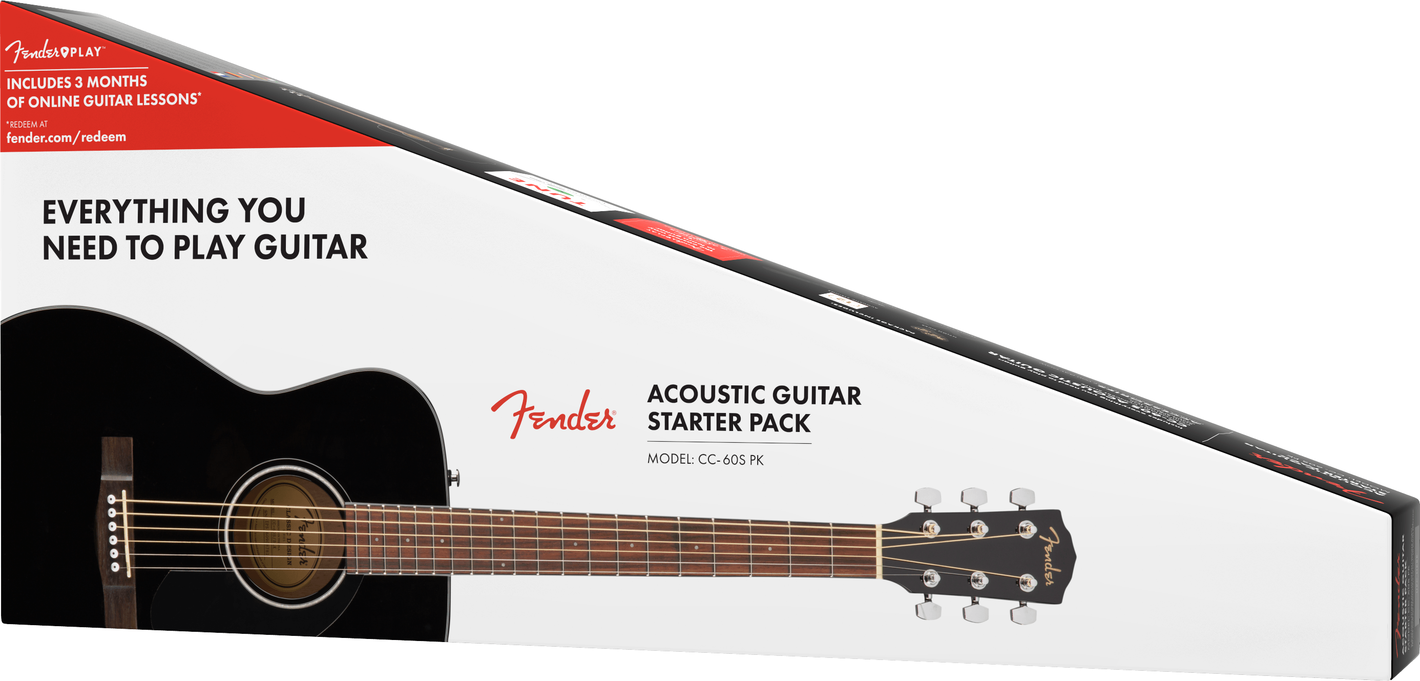 Fender CC-60S Concert Acoustic Guitar Pack V2, Black
