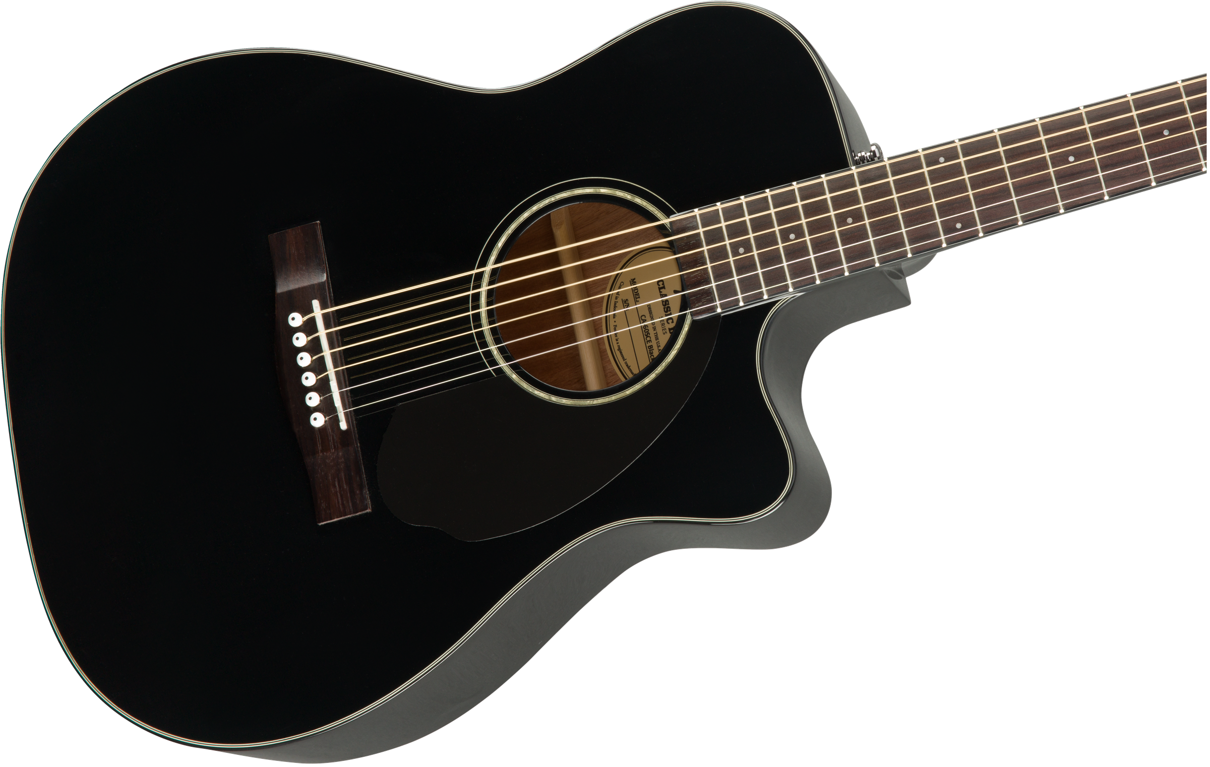Fender CC-60SCE Concert Acoustic Guitar Walnut Fingerboard, Black