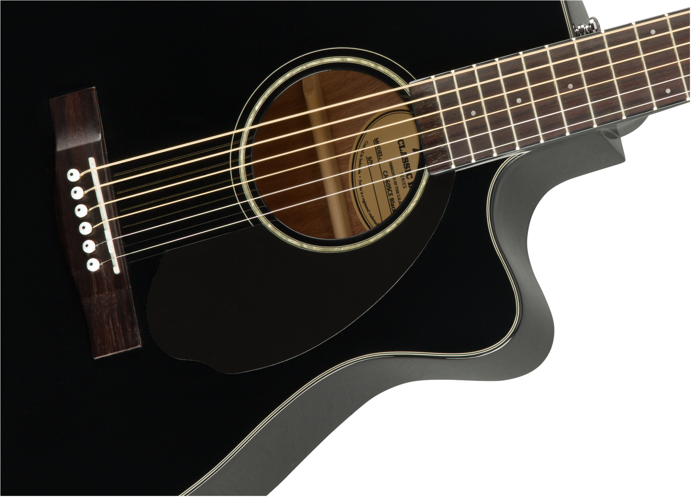 Fender CC-60SCE Concert Acoustic Guitar Walnut Fingerboard, Black