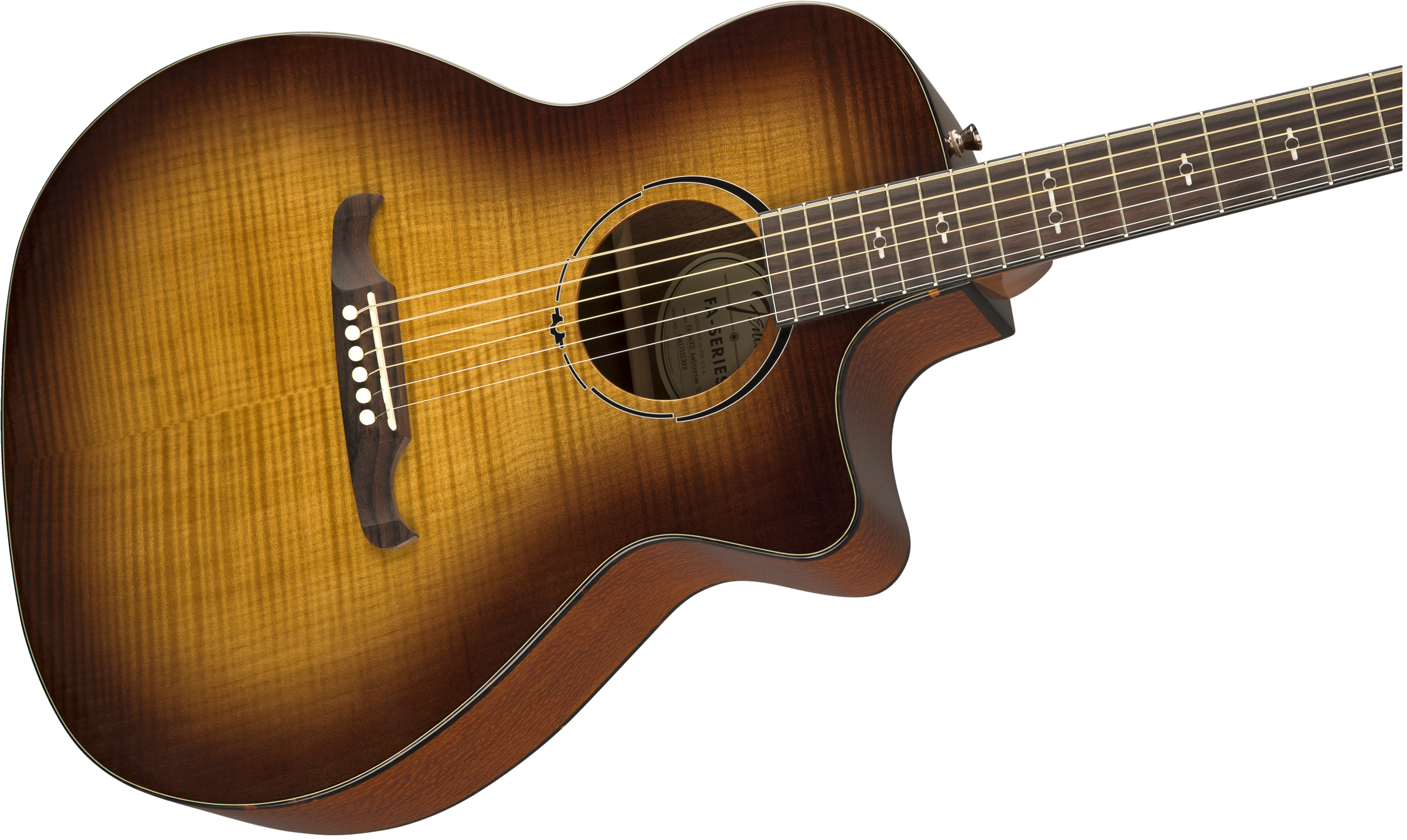 Fender FA-345CE Auditorium Acoustic Guitar, Laurel Fingerboard, 3-Color Tea Burst