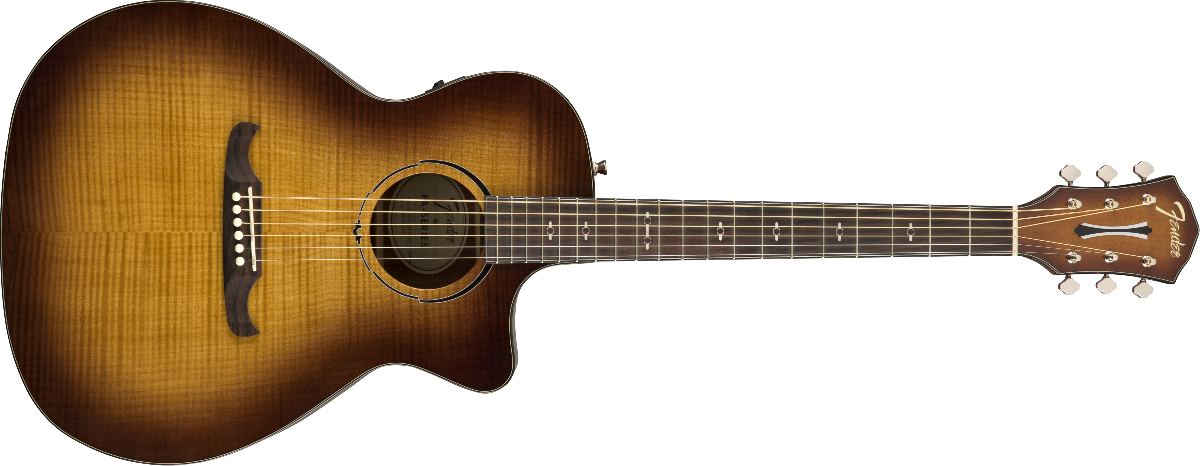 Fender FA-345CE Auditorium Acoustic Guitar, Laurel Fingerboard, 3-Color Tea Burst