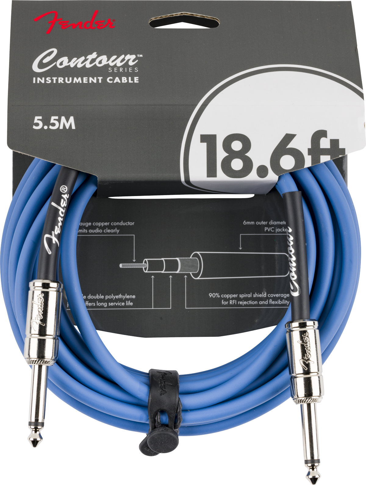 Fender Contour Instrument Cable, 18.6'