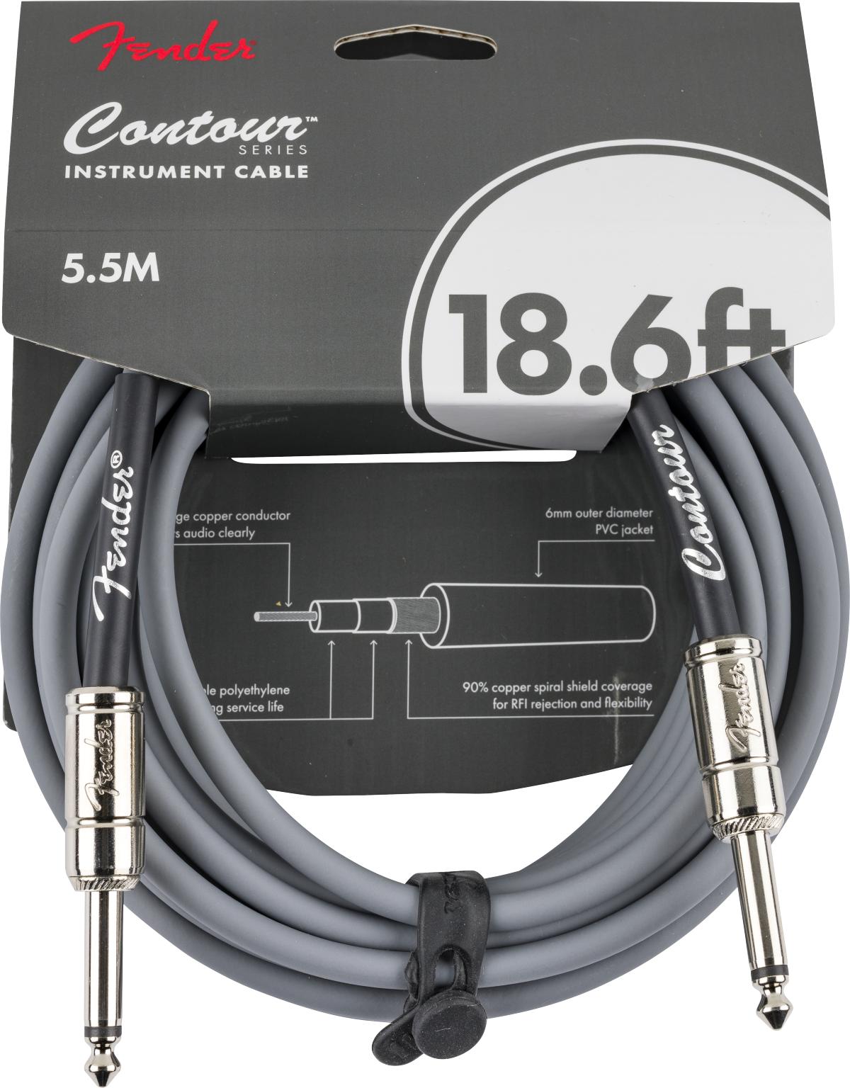 Fender Contour Instrument Cable, 18.6'