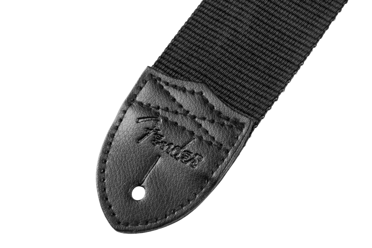 Fender Nylon Lightning Bolt Strap, Black/White