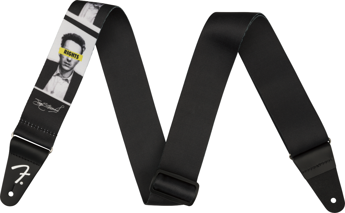 Fender Joe Strummer Know Your Rights Strap, Black/White
