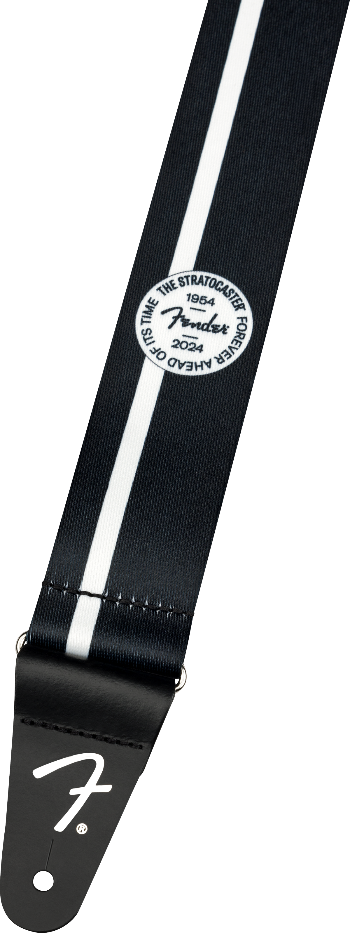 Fender 70th Anniversary Polyester Guitar Strap, Black/White