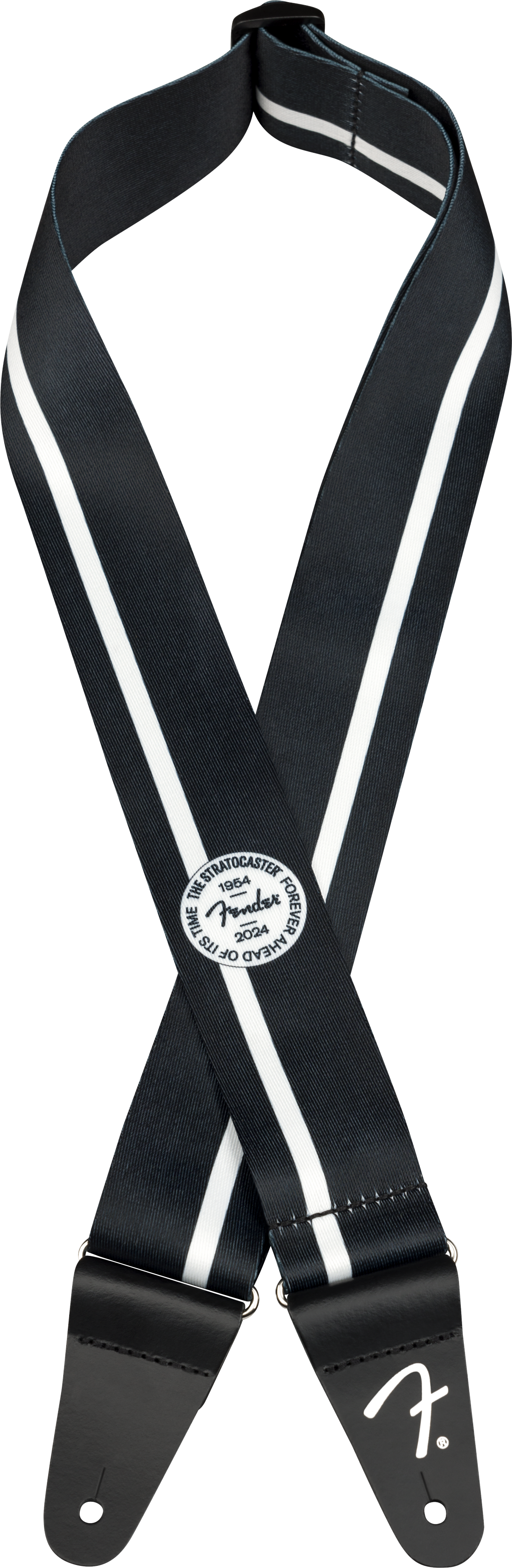 Fender 70th Anniversary Polyester Guitar Strap, Black/White
