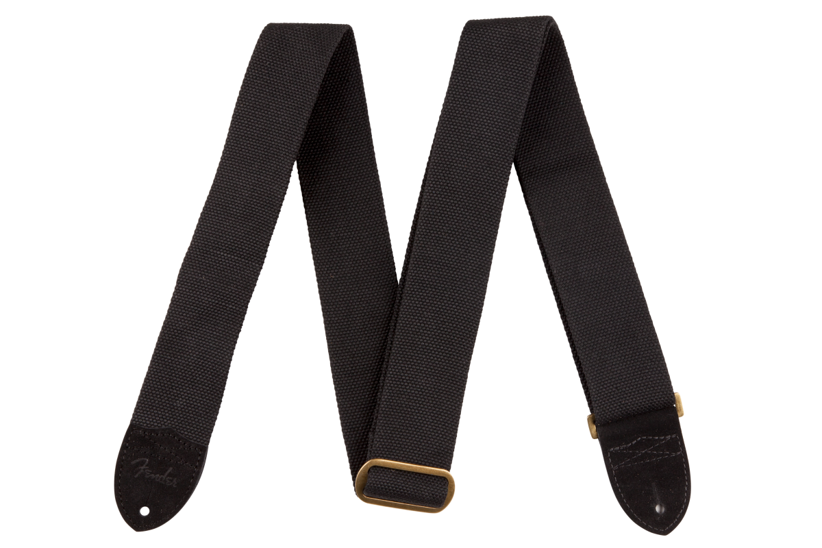 Fender Cotton/Leather Strap, Black