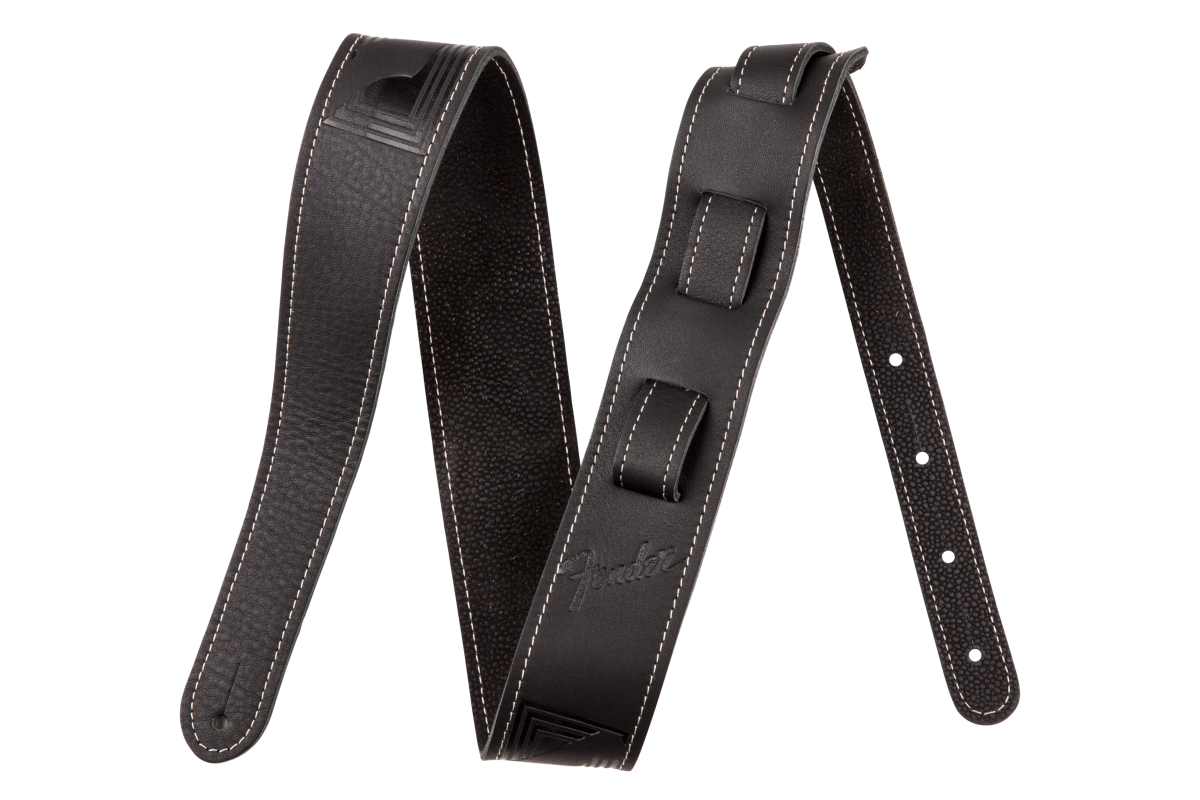 Fender Monogrammed Leather Strap, Black