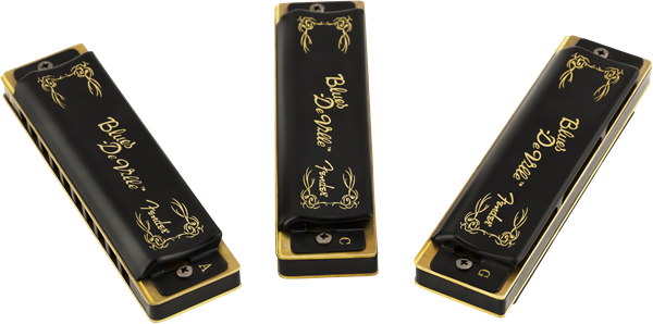 Fender Blues DeVille Harmonica, Pack of 3, W/ Case