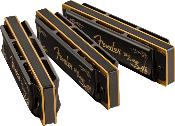 Fender Blues DeVille Harmonica, Pack of 3, W/ Case