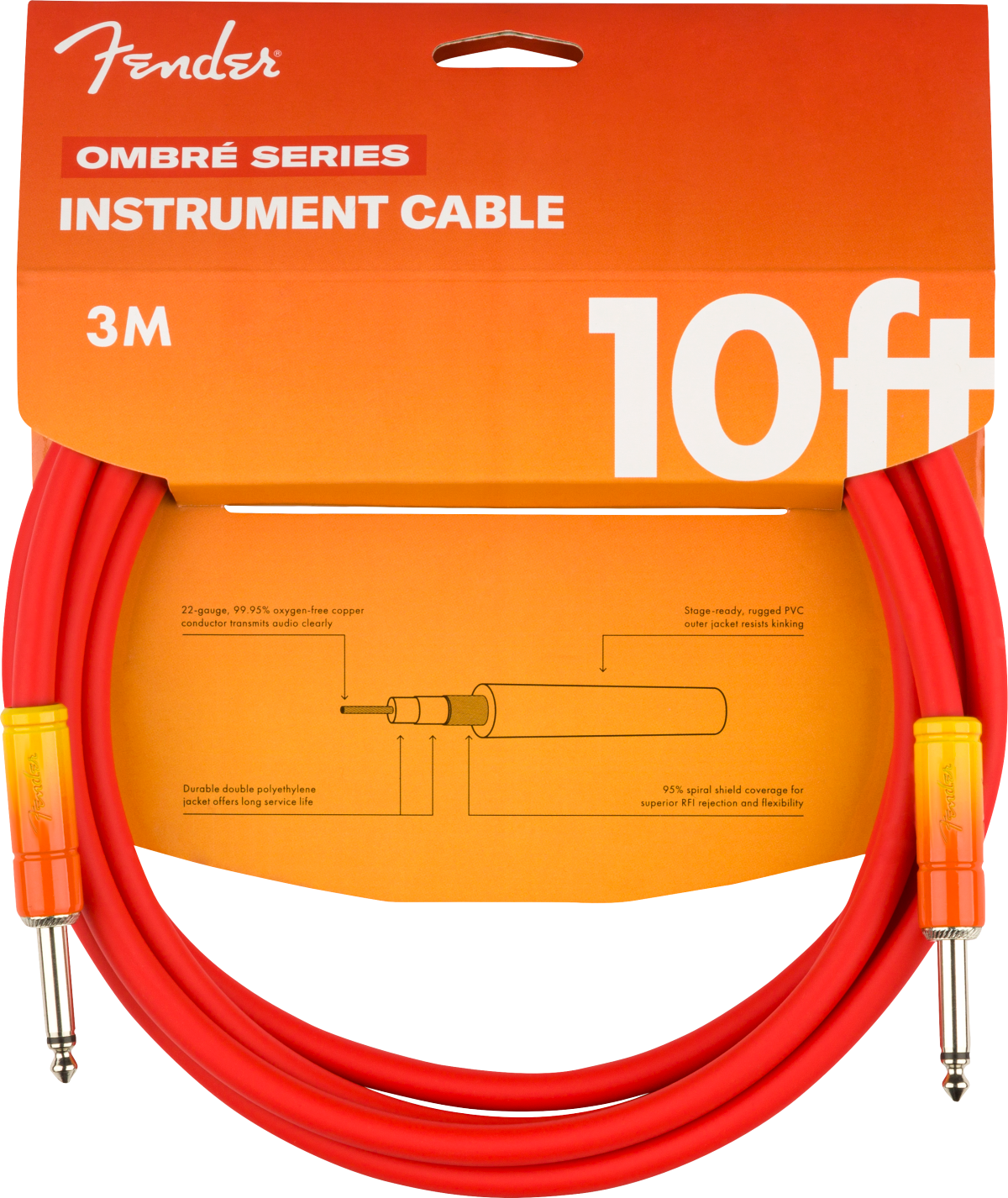 Fender Ombré Instrument Cable, S/S, 10'