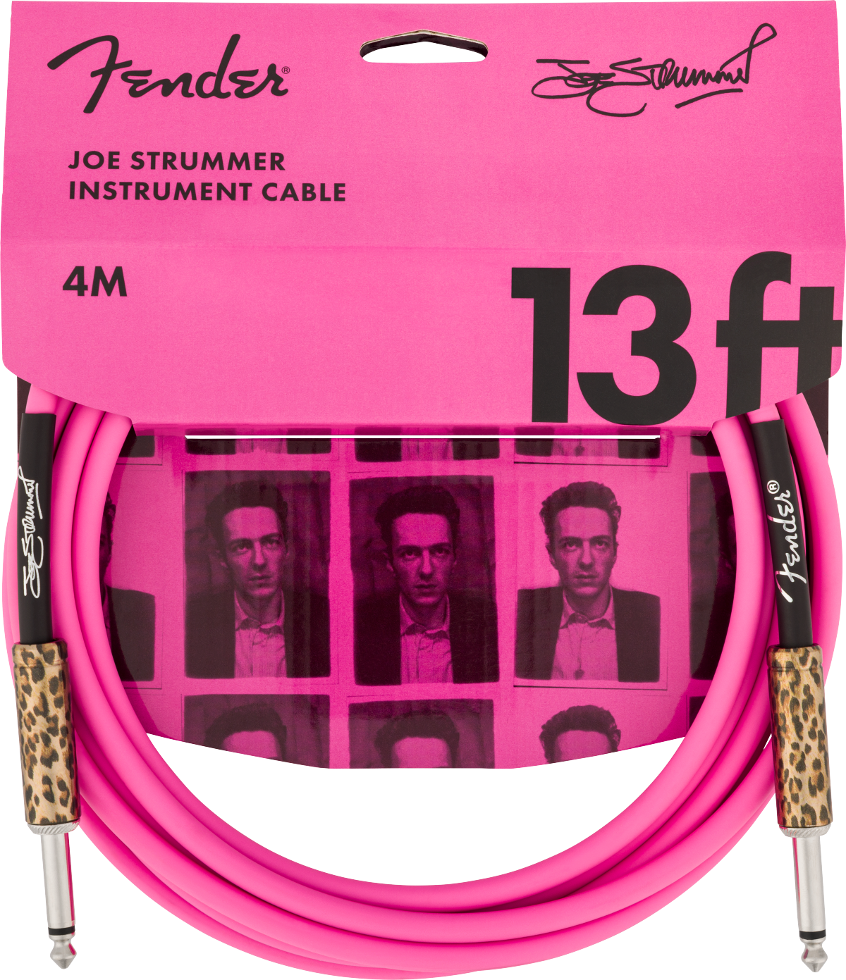 Fender Joe Strummer Instrument Cable, 13', Pink Leopard
