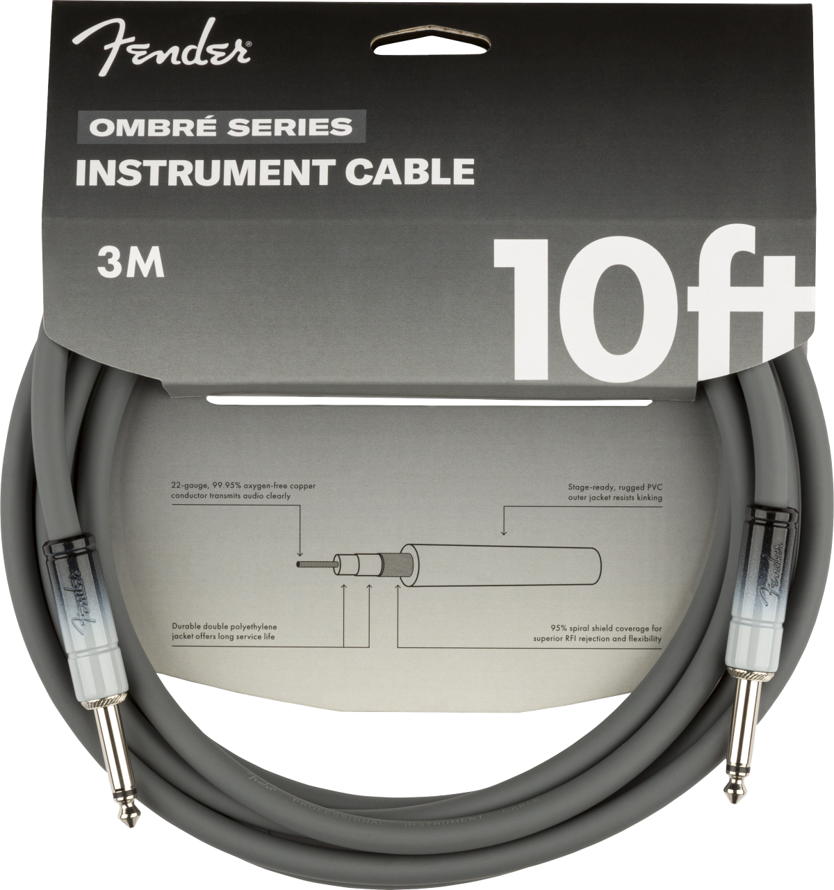 Fender Ombré Instrument Cable, S/S, 10'