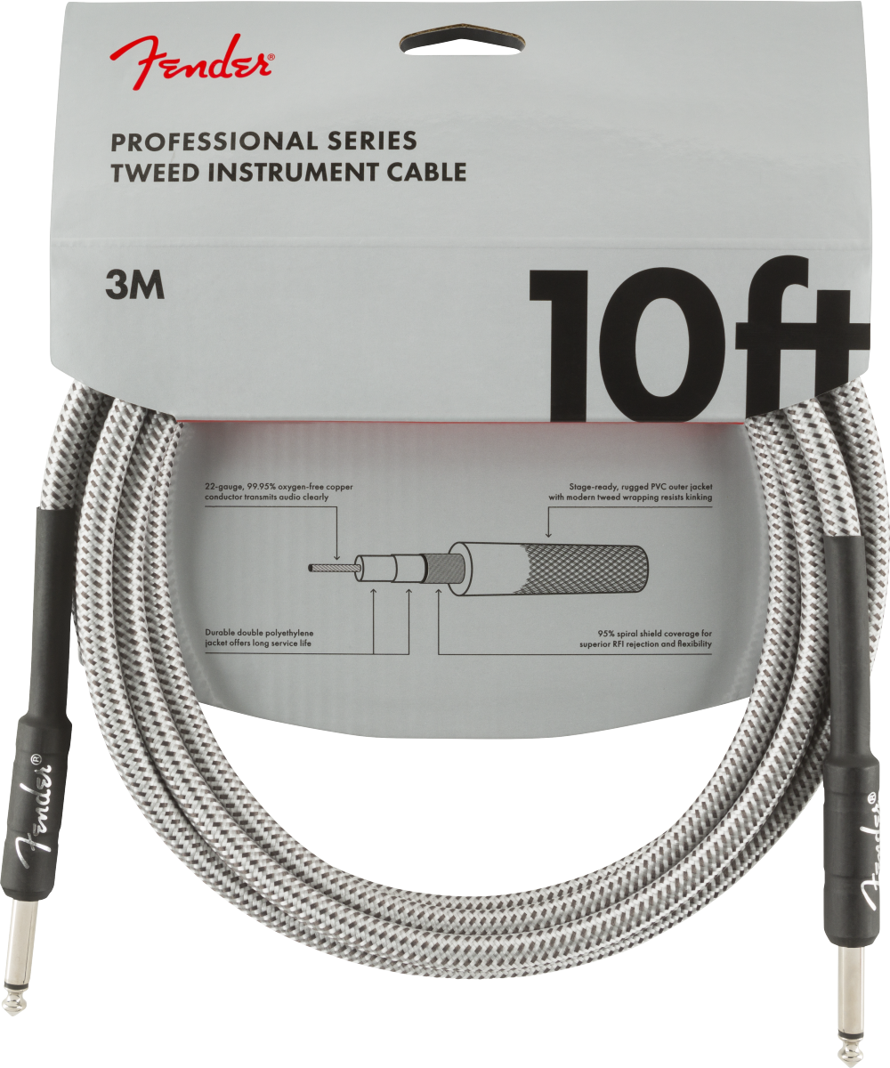 Fender Professional Series Tweed Instrument Cable, Straight/Straight