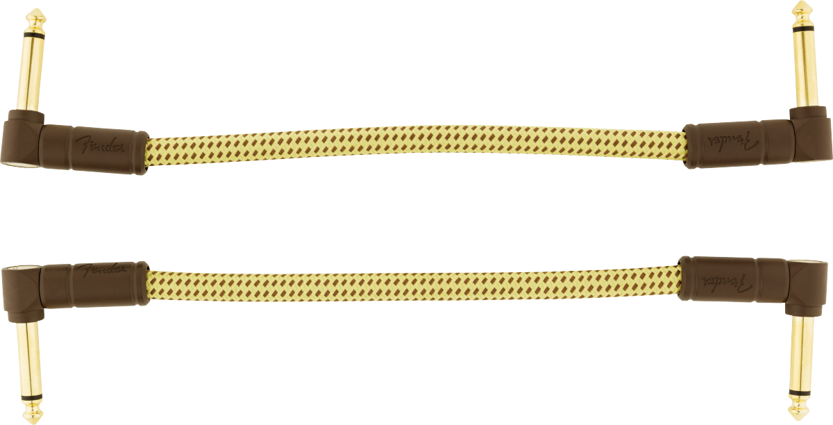 Fender Deluxe Series Patch Cables (2), A/A, 6", Tweed
