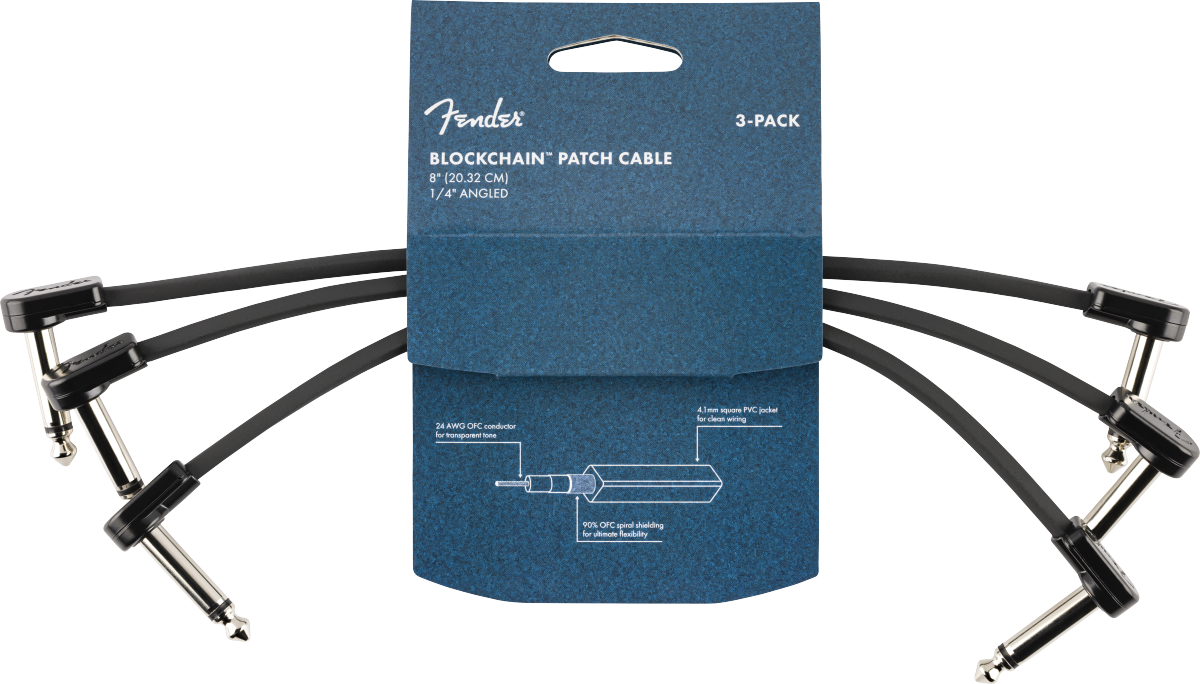Fender Blockchain Patch Cables (3), Angle/Angle
