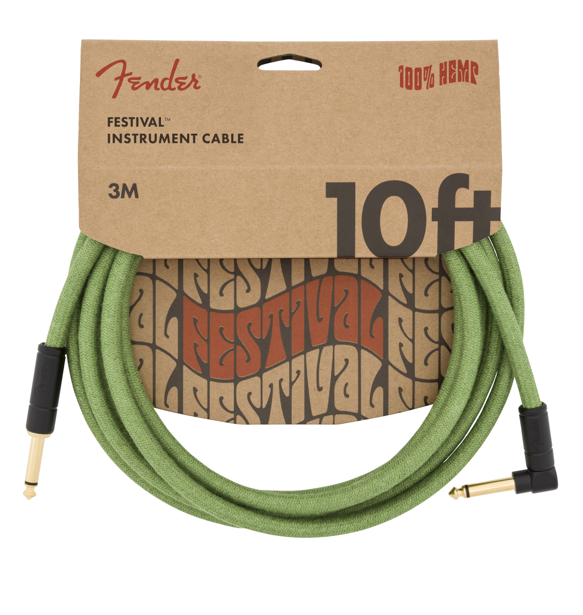 Fender Pure Hemp Festival Instrument Cable, Straight/Angle