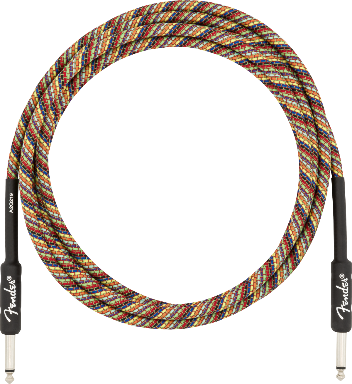 Fender Pure Hemp Festival Instrument Cable, Straight/Straight, Rainbow
