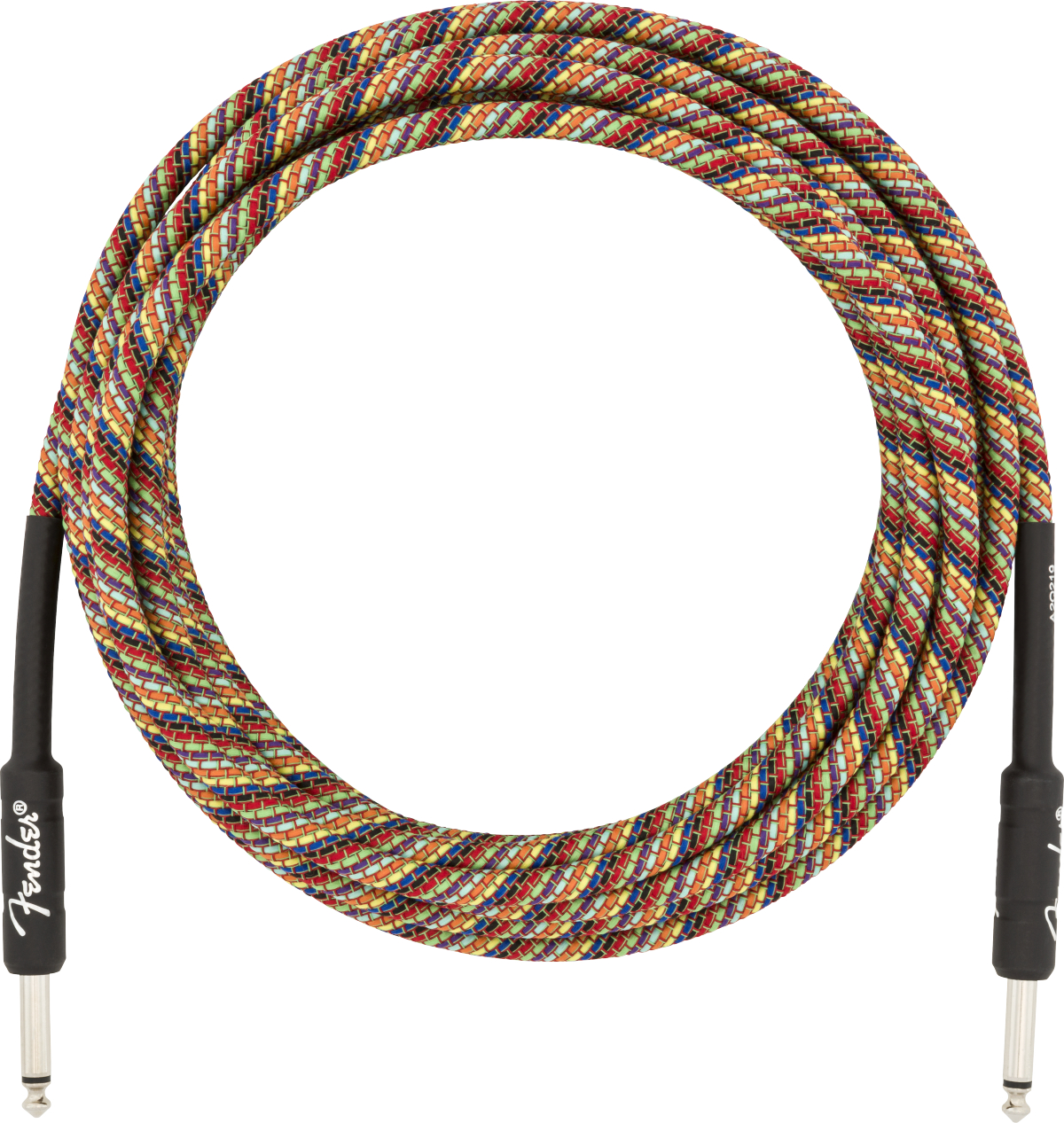 Fender Pure Hemp Festival Instrument Cable, Straight/Straight, Rainbow