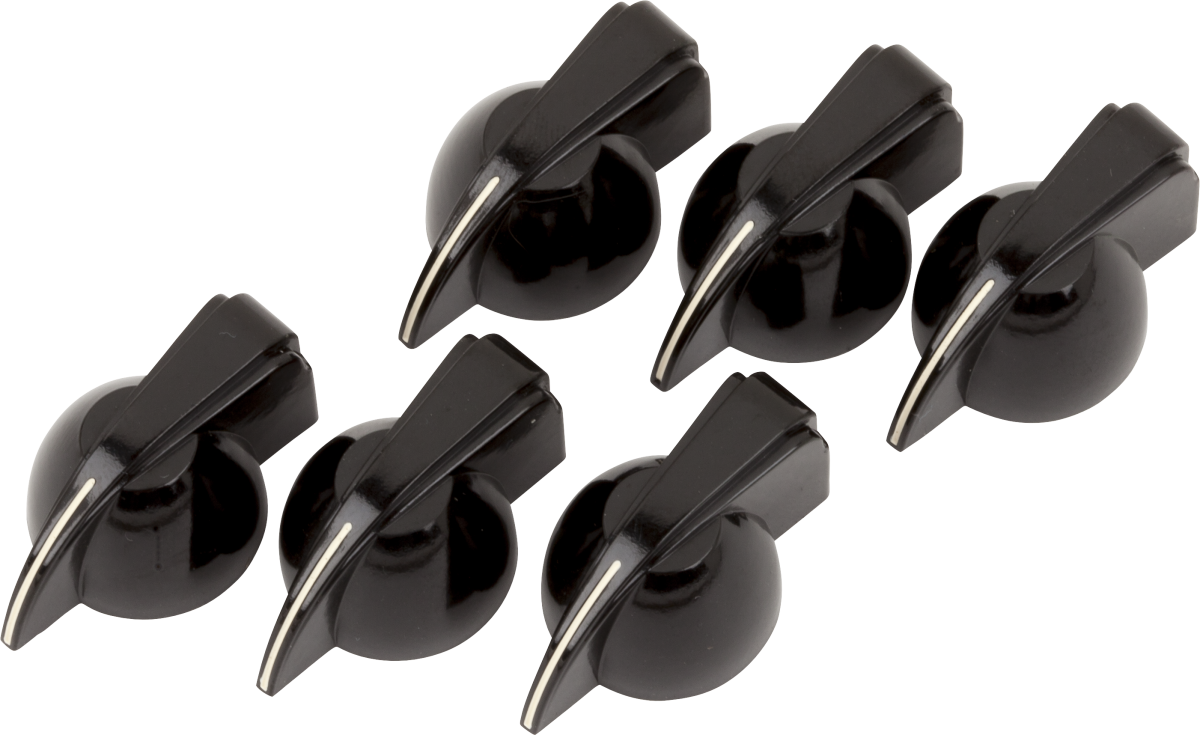 Fender Pure Vintage Black "Chicken Head" Amplifier Knobs (6)