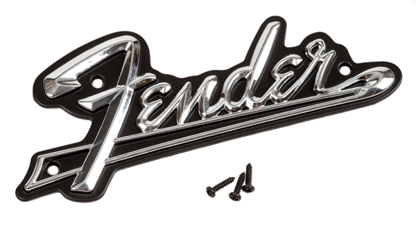 Fender Black Panel Amp Logo, Silver/Black