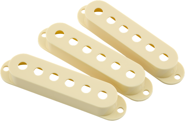 Fender Road Worn Strat Pickup Covers, Aged White (3)