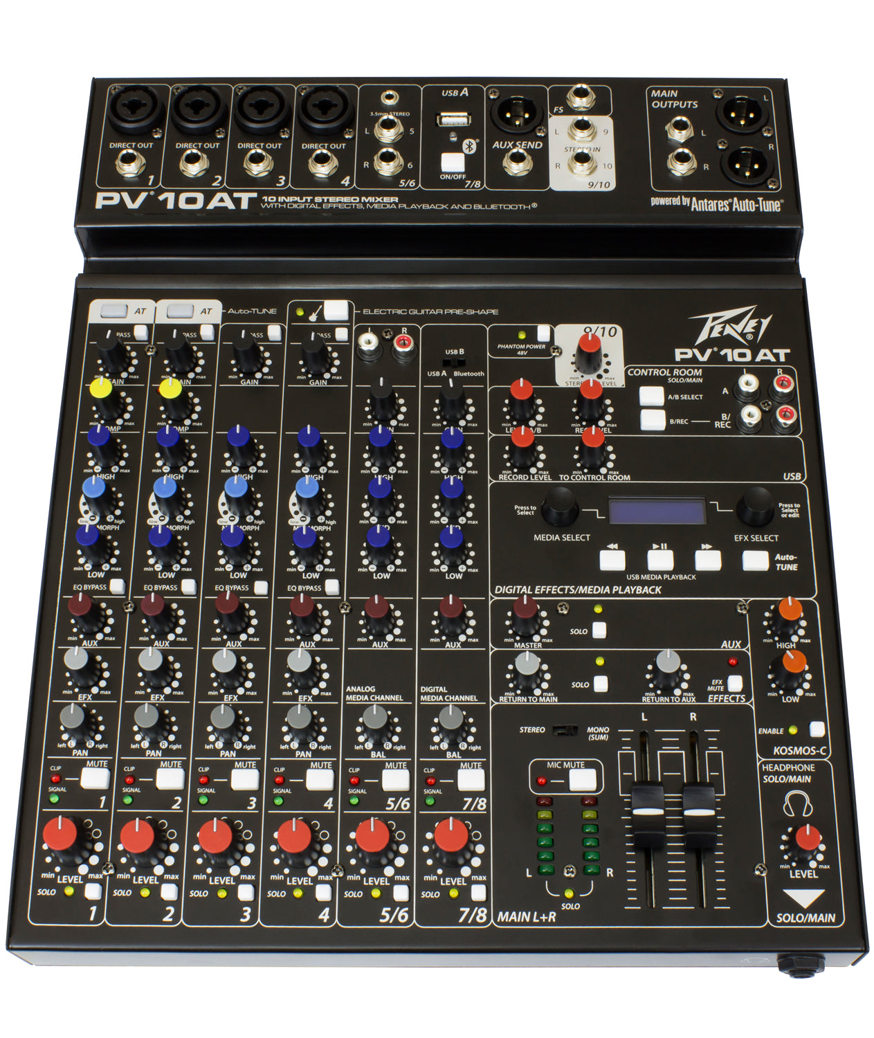 Peavey PV 10 AT 10-Channel Compact Mixer w/ Bluetooth and Antares Auto-Tune