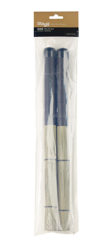 Stagg Polybristle Straw Brushes, Rubber Handle