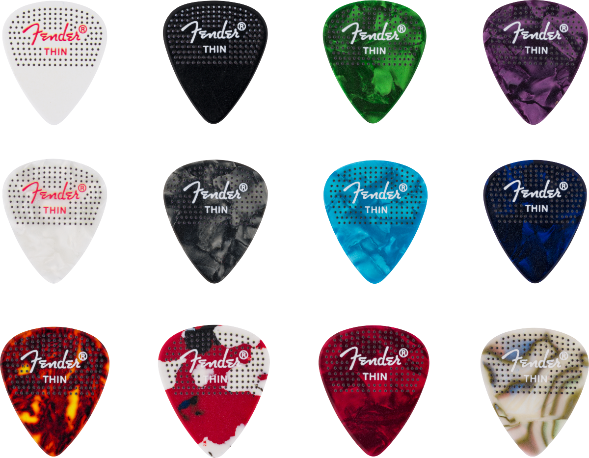 Fender 351 Dotted Celluloid Picks (12)