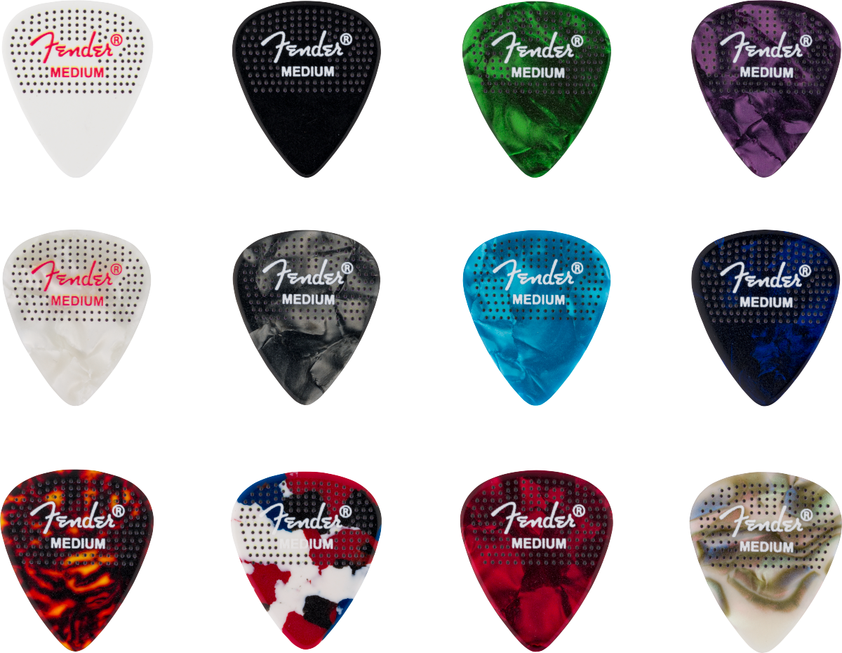 Fender 351 Dotted Celluloid Picks (12)
