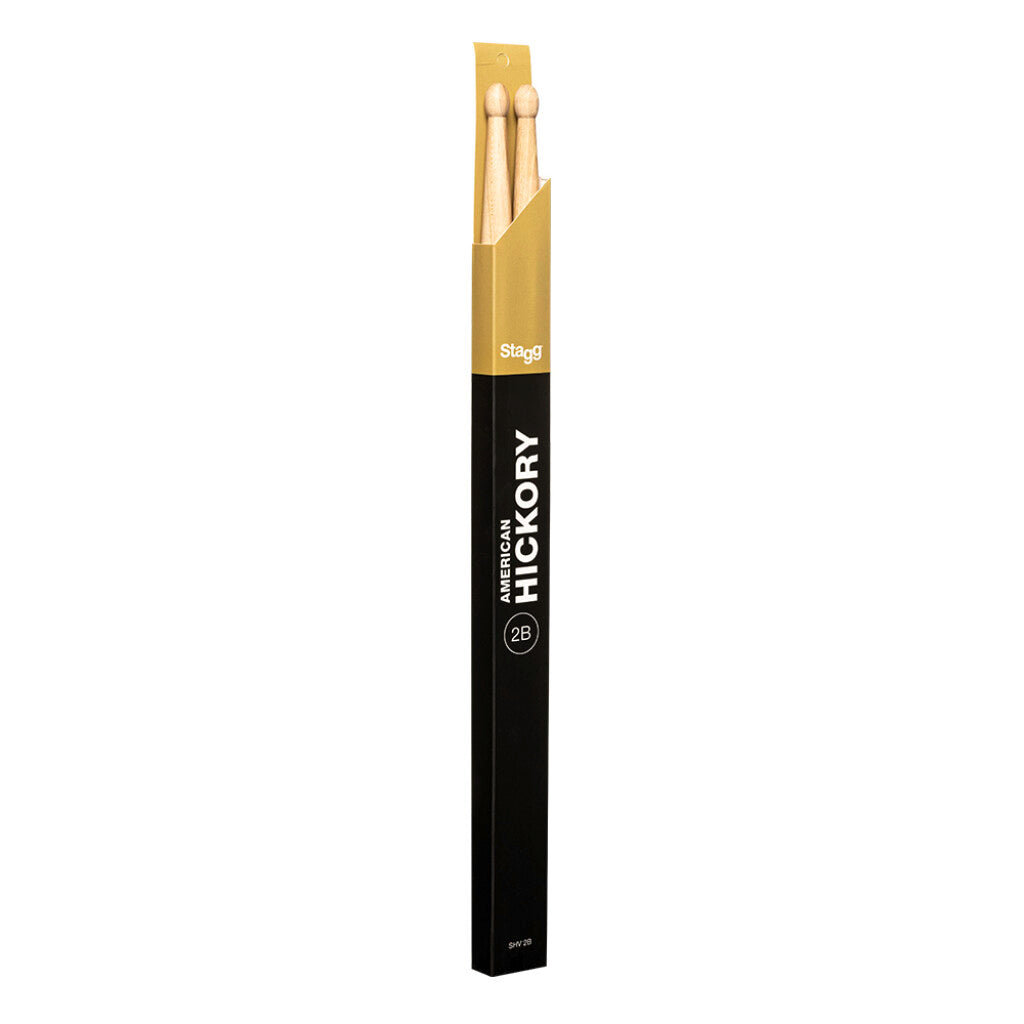 Stagg V-Series 2B Hickory Drumsticks, Wood Tip