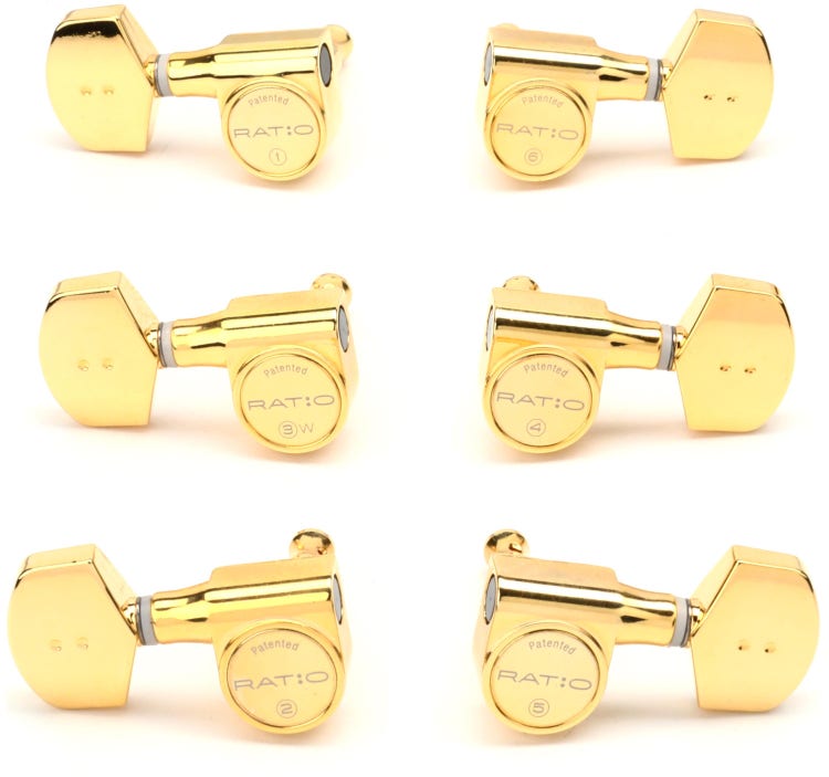 Graph Tech Ratio 3x3 Acoustic Guitar 2-Pin Tuning Keys, Contemporary Style Buttons