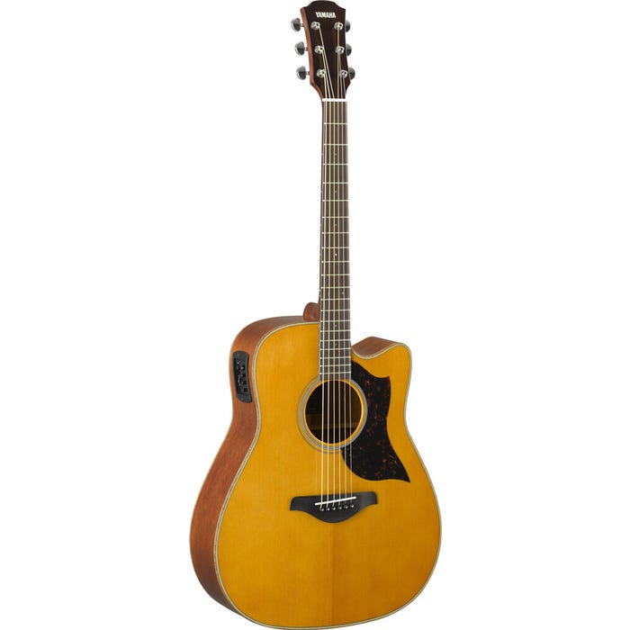 Yamaha A1M Folk Cutaway Acoustic-Electric Guitar, Mahogany, Vintage Natural