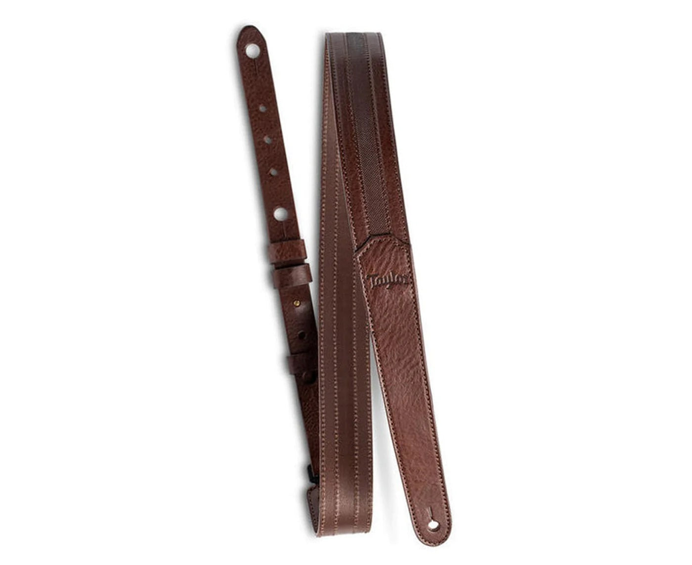 Taylor 1.5" Slim Vegan Leather Guitar Strap, Chocolate Brown w/Engraving
