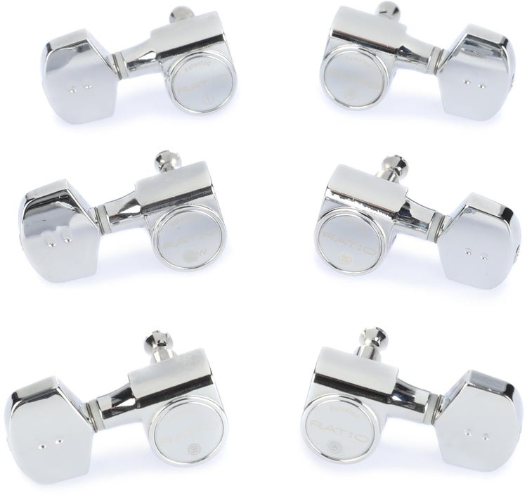 Graph Tech Ratio 3x3 Acoustic Guitar 2-Pin Tuning Keys, Contemporary Style Buttons