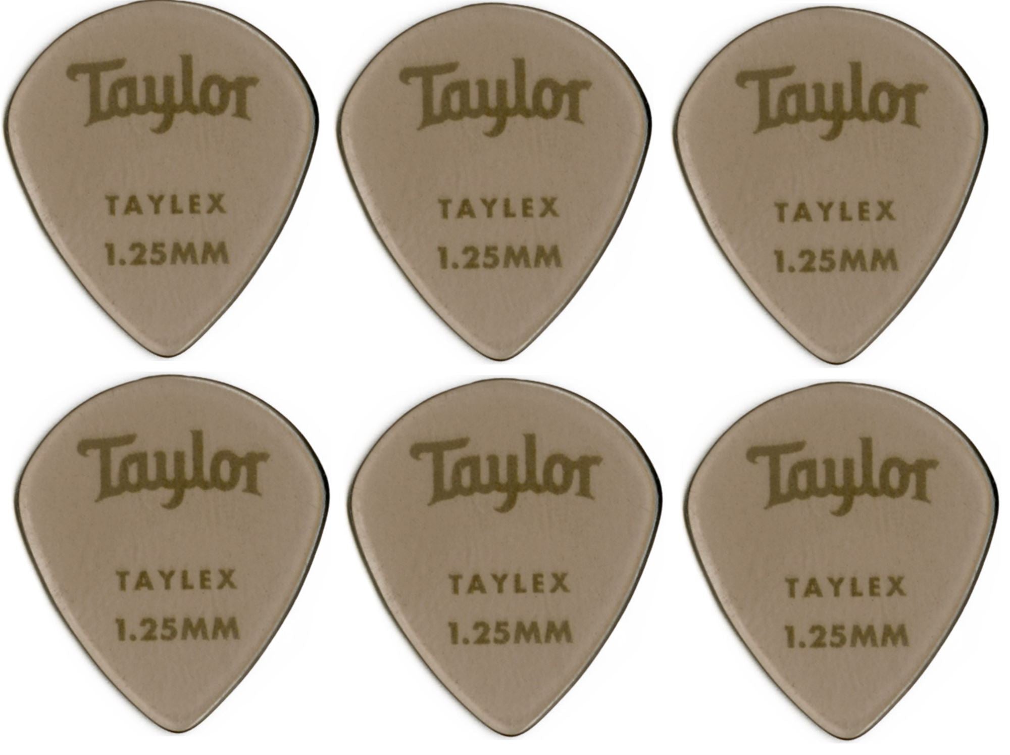 Taylor Premium Taylex Picks (6), Smoke Grey, 1.25mm