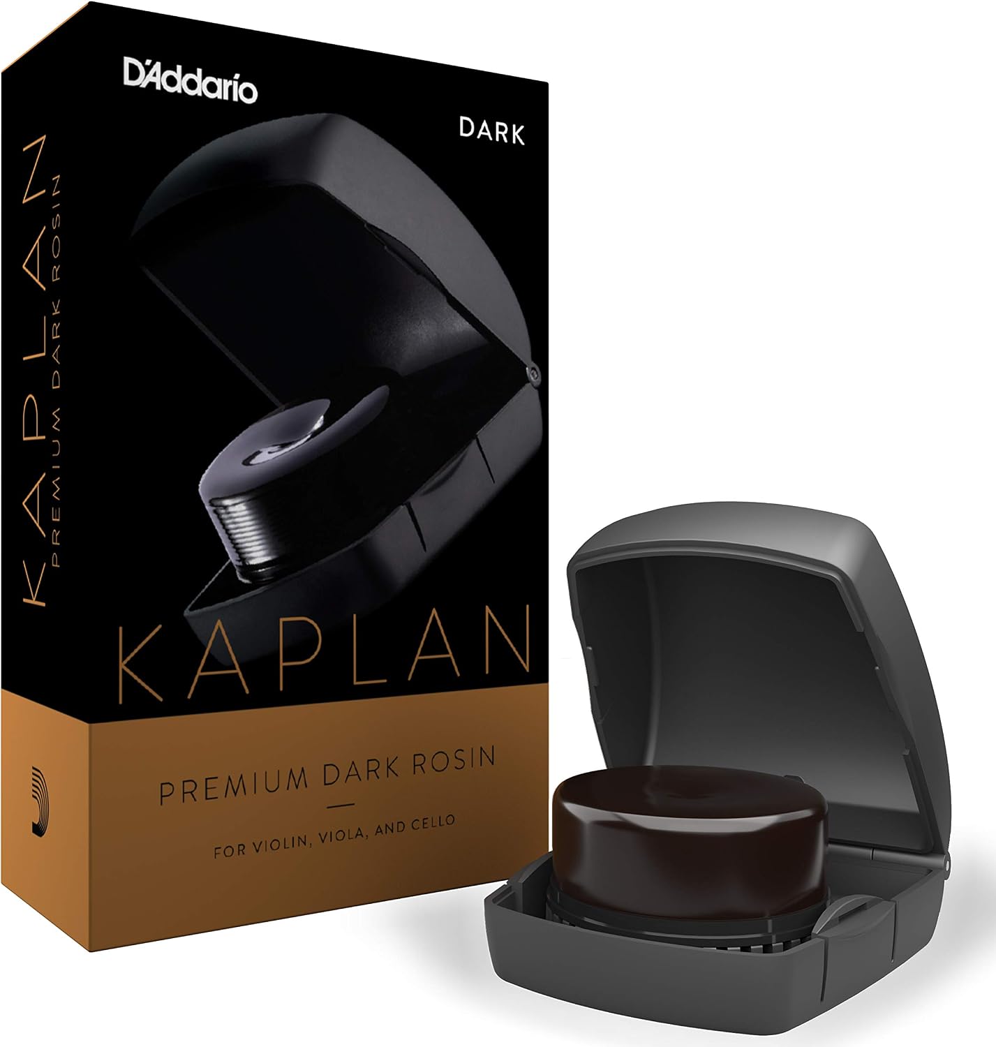 D'Addario Kaplan Premium Dark Rosin, with Case